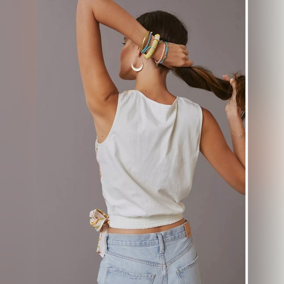 ANTHROPOLOGIE DOLAN EMBROIDERY WRAP TOP SIZE S / M COLOR MIX COLORS NWT - Picture 5 of 13